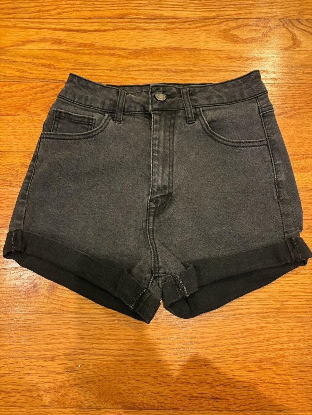 Forever 21 Black High-Rise Mini Shorts (Size 26)